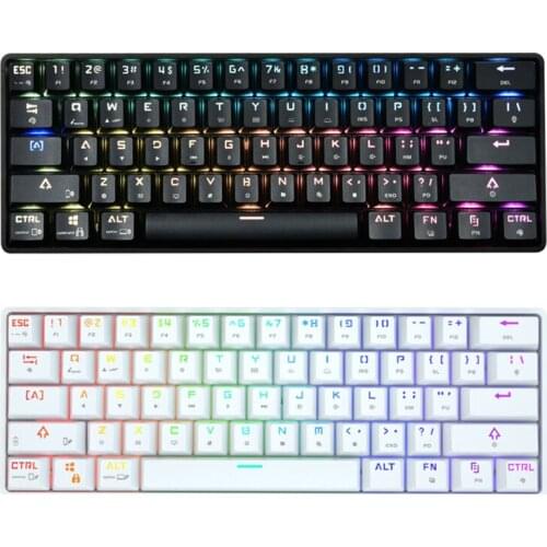 Bluetooth Dual-mode Mechanical Keyboard RGB Multiple Lighting Effects 61-key Bluetooth Tablet Mobile Phone Green Axis Keyboards