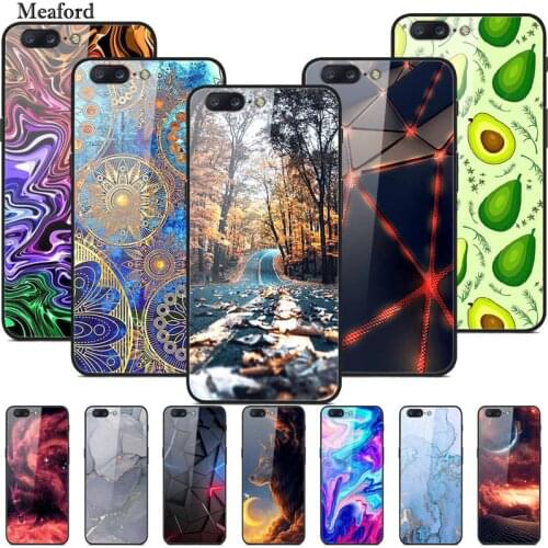 For Oneplus 5 Case Tempered Glass Print Hard Back Case For Oneplus 8/8T Coque Oneplus 6/6T/5 Phone Cover Shockproof Fundas Capa
