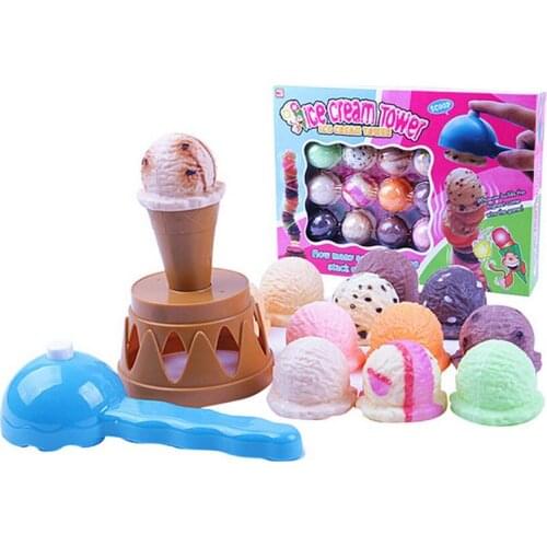 Kids Ice Cream Toy Stack Up Kitchen Toy Sets Pretend Play Educational Toys Baby Simulation Food Toys for Children