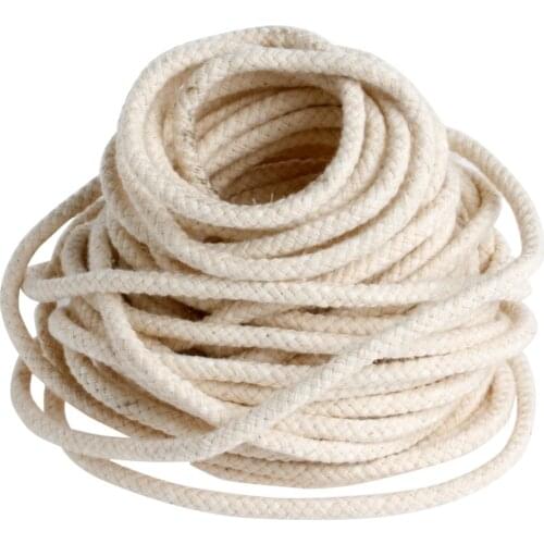 10M (33 ft) Braided Cotton Core Candle Making Wick For Oil Or Kerosene Lamps 4mm Drop Ship