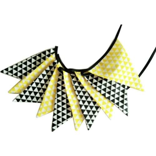 Party Flags Kid Birthday Bunting Banner Holiday Celebration Pennant Nordic Geometric Black Yellow Triangle Fabric Decorating