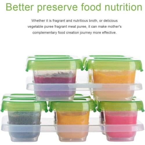 Baby Food Storage Box Multi-functional Green Container Baby Fresh Food Supplement Box Mini Food Frozen Storage Sealed Box