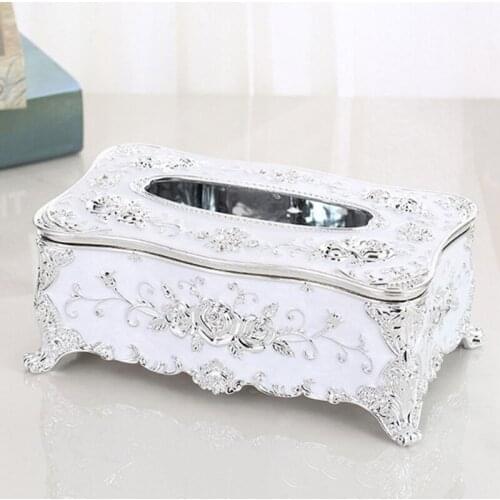 Retro Storage Tissue Box Paper Napkin Holder Dispenser Organizer Rose Tissue Box for Living Rooms Restaurants