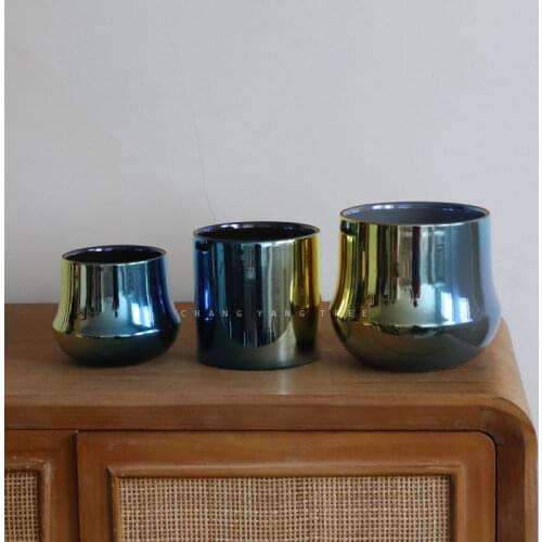 Colorful Colorful Rainbow Coating Electroplating Aurora Laser Rainbow Ceramic Flower Pot