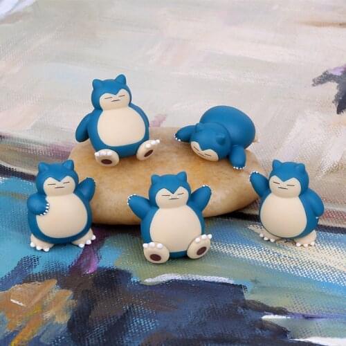 Takara Tomy Pokemon Dolls 5pcs Snorlax Figure Keychain Kids Gifts Model Toys Pikachu Pocket Monster