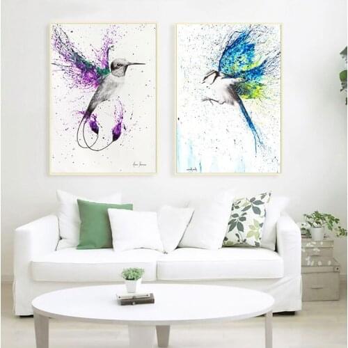 Flying Birds Color Bright Abstract Wings Canvas Painting Modern Posters And Prints Wall Art Pictures For Living Room Home Decor