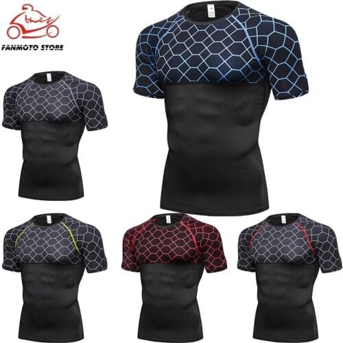 Motorcycle Mens Underwears Sport Breathable Quick Drying Base Layers Tight Short Sleeve Shirt Tops Sportswear Sport T-shirts