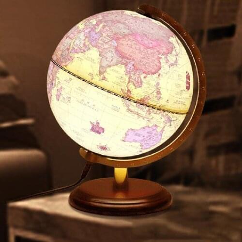20/25/32 Cm Retro Led World Globe Map 360-degree Rotating World Geographic Map Desktop Decoration Desk Lamp Hd Office Decoration