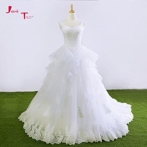 New Special Brautkleid Lace Up Ruffles Appliques Princess Bridal Wedding Dresses Vestido De Novia