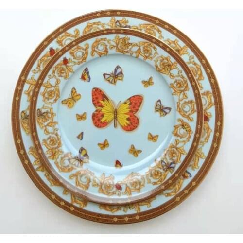 New European Decor Modern Ceramics Coffee Cup Plate Bone China Steak Plate Ornaments Decorations Tea Cups Dessert Tray Tableware