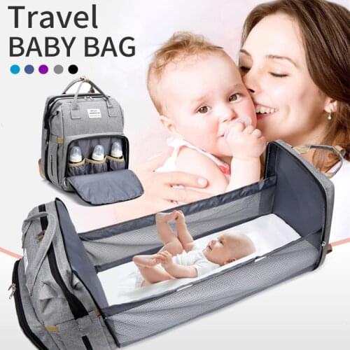 Baby Diaper Backpack Folding Crib Maternity Nursing Mummy Bags Big Capacity Travel Backpack