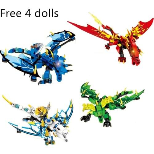 Four War Dragon Assembly Model Small Particles Puzzle Boy Children Minifigure Toy Gift