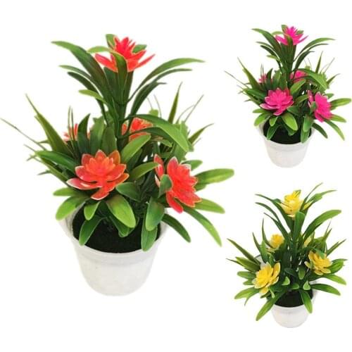 Artificial Fake Lotus Flower Potted Plant Bonsai Wedding Party Garden Home Decor
