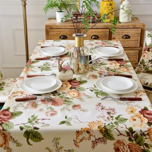 Home Decoration Table Cloth Floral Print Desk Cover Mat Rectangular Tablecloth Flower Manteles Wedding Decoration Nappe De Table