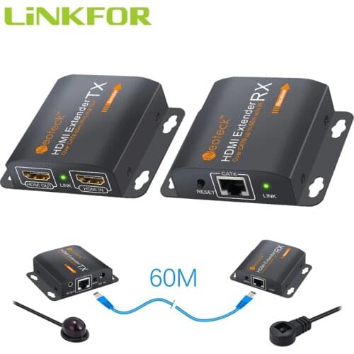 LiNKFOR HDMI Extender With 2 Ports HDMI Splitter Support CAT6/CAT6A/CAT7 RJ45 Cable With PCM 2.0CH 50m 1080P HDMI Extender