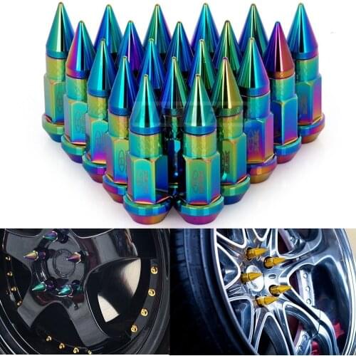 Universal 20PCS Blox Racing Jdm Style 50MM Aluminium Extended Tuner Wheel Lug Nuts With Spike M12X1.5 / M12x1.25 HU-BLOX750DJT