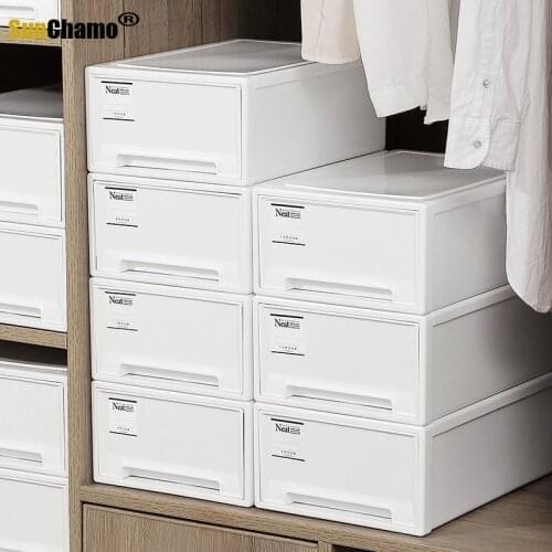 3 in 1 drawer underwear storage box Plastic White Household underwear socks wardrobe storage Grid Clothing organizer