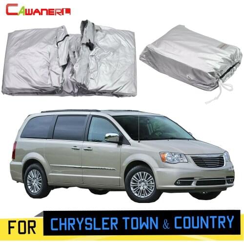 Cawanerl Full Car Cover Sun Rain Snow Scratch Protector Outdoor MPV Cover With Password Lock For Chrysler Town & Country
