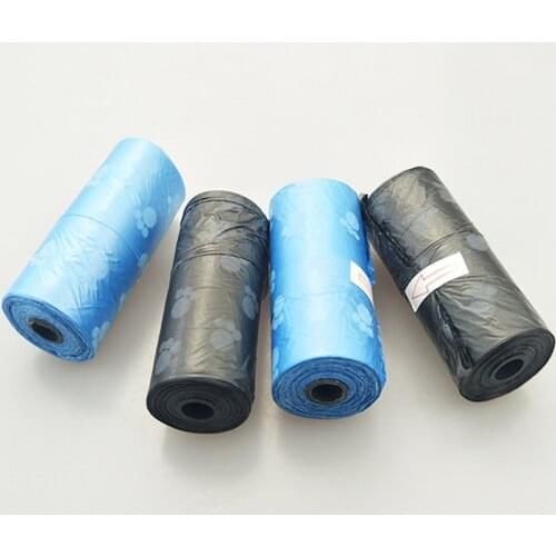10 Rolls 150pcs blue black colors Pet Dog Waste Pooper Bags Printing Degradable Cleaning up Bags Pet litter bags supplies