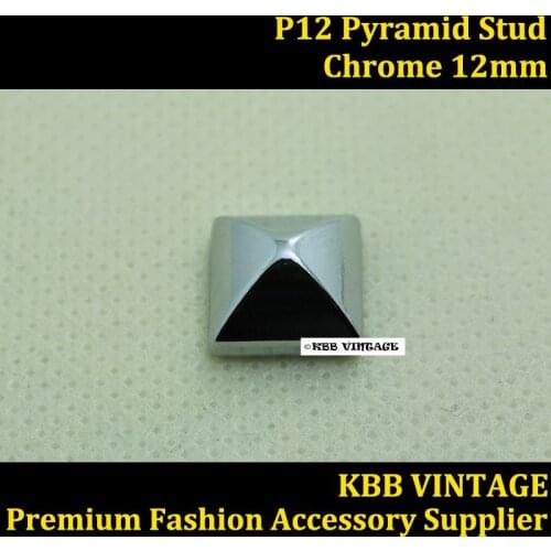 10PC 1/2" Chrome Fashion Pyramid Stud Screwback DIY Stud Leathercraft P12