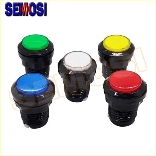 12V LED Black Circle Round Arcade Push Button with Micro Switch for Arcade DIY Replacement Parts 32mm Pack of 1pcs