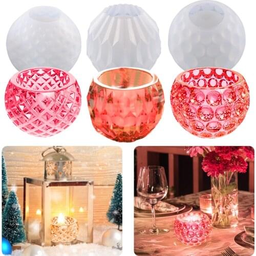 3Pcs Candles Holders Resin Molds Storage Box Resin Mold Candle Holder Wave Point Silicone Mold Jewelry Making Casting Mould