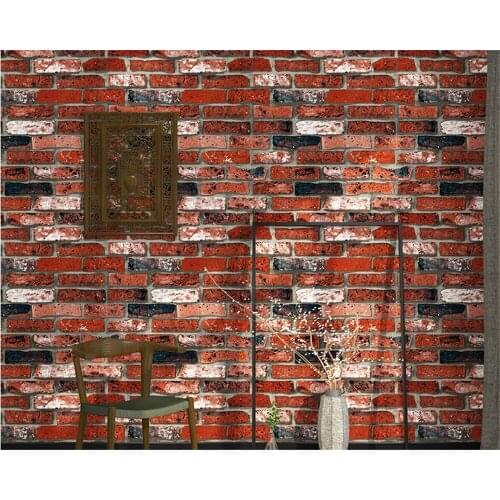 Beibehang Retro brick wallpaper 3d brick clothing store bar brick wallpaper TV background wall home decoration 3d wallpaper