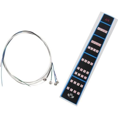 5 Pcs Violin Accessories:1 Pcs Finger Guide /Fingerboard Sticker & 4 Pcs Violin Strings E-A-D-G Steel+Nickel