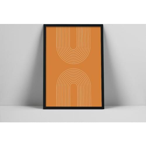 Retro Arches Art Print | Mid Century Modern Lines Poster | Retro Rainbow Wall Art | Minimalist Rainbow Print | Line Drawinggraph