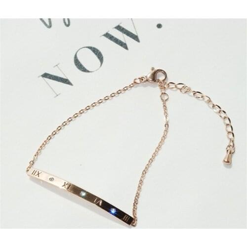 YUN RUO Roman Numerals Bracelet Woman Birthday Gift Rose Gold Color Fashion 316 Titainum Steel Jewelry Not Fade Drop Shipping