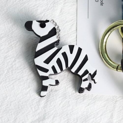 Handmade Cartoon Zebra Corsage Animal Crytal Brooch Acrylic Jewelry For Children Women Bag Collar Jwewlry Accessories Wholesale