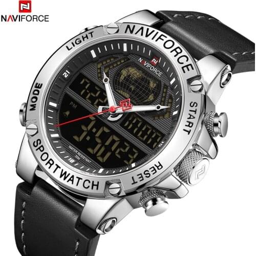 NAVIFORCE Mens Watches Top Luxury Brand Sports Digital WristWatch Waterproof Dual Display Military Men Clock Relogio Masculino