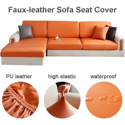 PU Leather Waterproof Sofa Seat Cushion Cover Stretch Universal Soft Pets Kids Furniture Protector Sofa Slipcover Home Decor