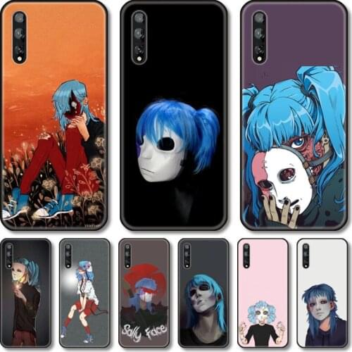 Blue hair boy Phone Case For Huawei Y 5 6 7 8 9 A P S Pro 2020 2019 Black Shell Cover