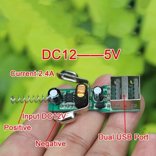 DC-DC Buck Power Module Board DC 7-12V to 5V 2.4A Mobile Phone USB Car Charger high quality