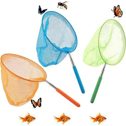 ChildrenS Stainless Steel Telescopic Fishing Small Shrimp Tadpole Fishing Net Bag Telescopic Net Play Toy