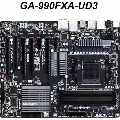 For Gigabyte GA-990FXA-UD3 Original Used Desktop Motherboard 990FXA-UD3 for AMD 990FX Socket AM3 AM3+ DDR3 On Sale