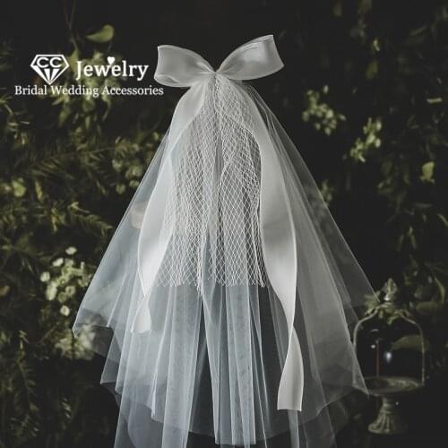 CC Forest Style Veils Wedding Accessory for Women Bridal Headdress Engagement Hair Ornaments Butterfly Shape Princess Veil QS129