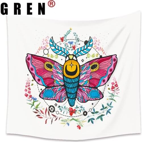 GREN Psychedelic Butterfly Tapestry Wall Carpet Beach Towel Background Cloth Blanket Yoga Mats Art Bedroom Dorm Home Decor