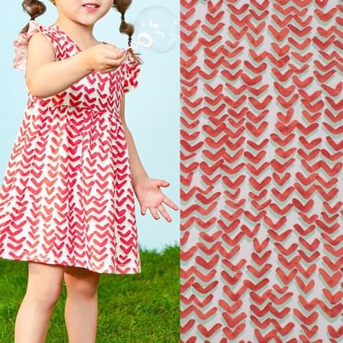Red Arrowhead On White Cotton Fabric For Dress Tissus Au MÈTre Telas Algodon Estampadas Sewing Ткань Для Шитья Vestidos Tissu