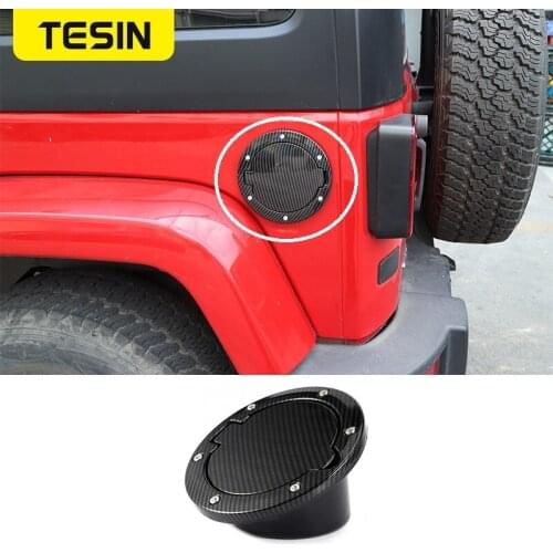 Oil Fuel Tank Filler Cap Carbon Fiber Style Modification Parts Fits for Jeep Wrangler JK 2007-2017 Oil Tank Exterior Accessories
