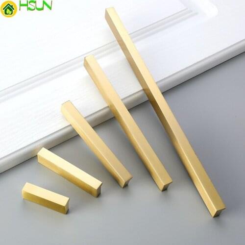 Brass Furniture Handles Gold Cabinet Door Drawer Wardrobe Dresser Pulls Knobs Cabinet Pulls Kitchen Handle