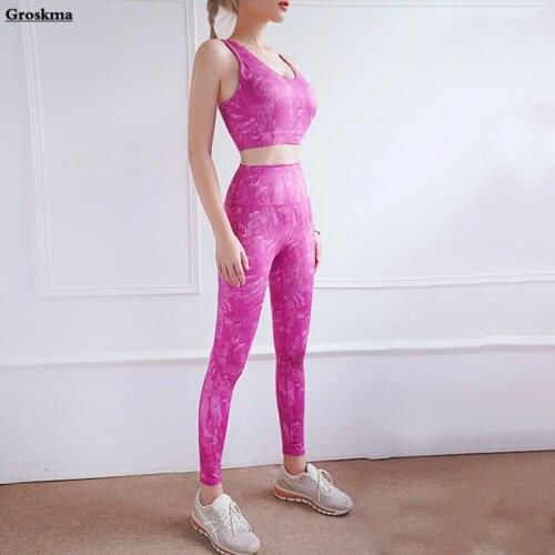 High Waist Leggings+Sexy Bra Women Yoga Suits Fitness Gym Sportswear Pants Clothes Quick Dry Running 2 Piece Set Tracksuit