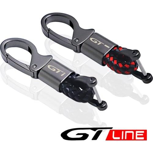 Microfiber metal car key ring for Peugeot gt gti gtline 508 5008 3008 208 2008 308 car key chain Car Accessories