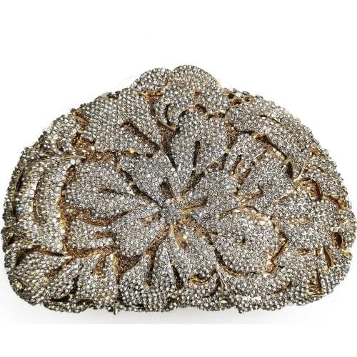 Bee In Fly Fashion Womens bags & Hollow Crystal Flower Clutch Bags for Ladies Purse Wedding Bridal Evening Bags Party Bag