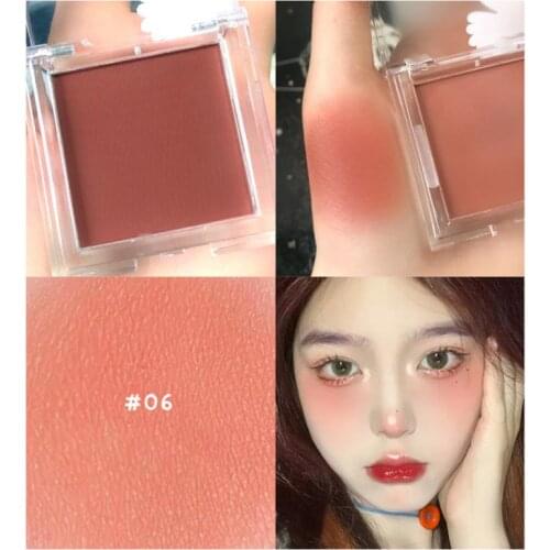 Milk Tea Blush Peach Pallete 6 Colors Face Mineral Pigment Cheek Blusher Powder Makeup Professional Contour Shadow Pink Blusher