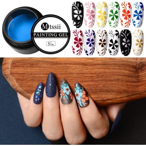 Mtssii 5ml Gel Polish Nail Stamping Gel Colorful Lacquer Soak Off Varnish Stamping UV Gel for Nail Art Stamping Plate
