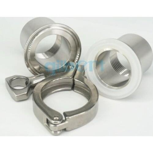Set 1/4" 3/8" 1/2" 3/4" 1" 2" BSPT Female x 1.5" 2" 2.5" Tri Clamp 304 Stainless Steel Assembly Sanitary Fitting
