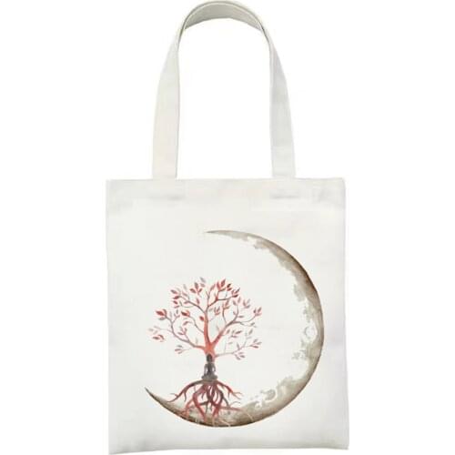 New 2021 Print Women Shopping Totes Bags White Canvas Bags Reusable Leisure And Environmental Protection Shoulder book Bag