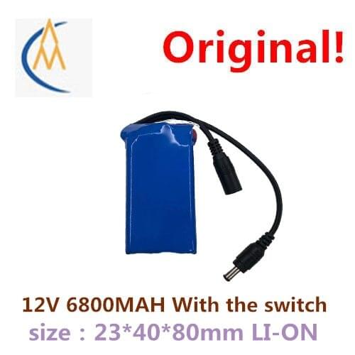 12 v 6800 mah belt protection circuit high capacity li-ion battery rechargeable battery switch, portable mobile backup power